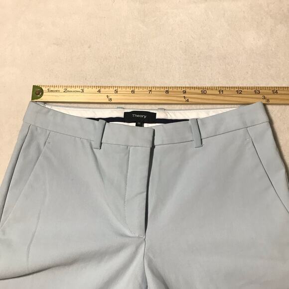 Theory womens 00 baby blue ankle pants trousers office business stretchy - Picture 5 of 9
